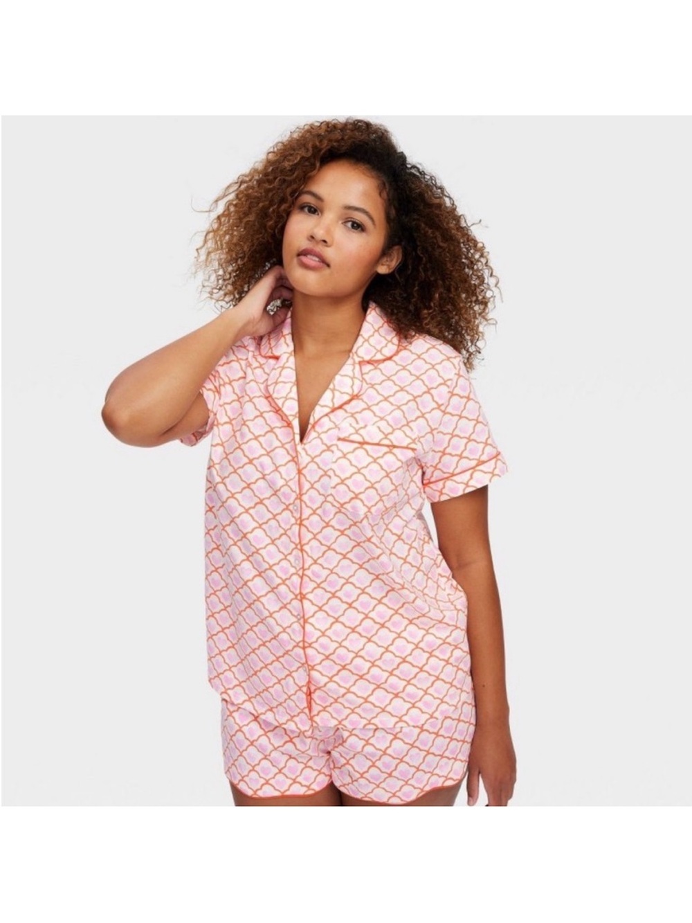 ROLLER RABBIT x Target pink geometric heart cotton pajama set